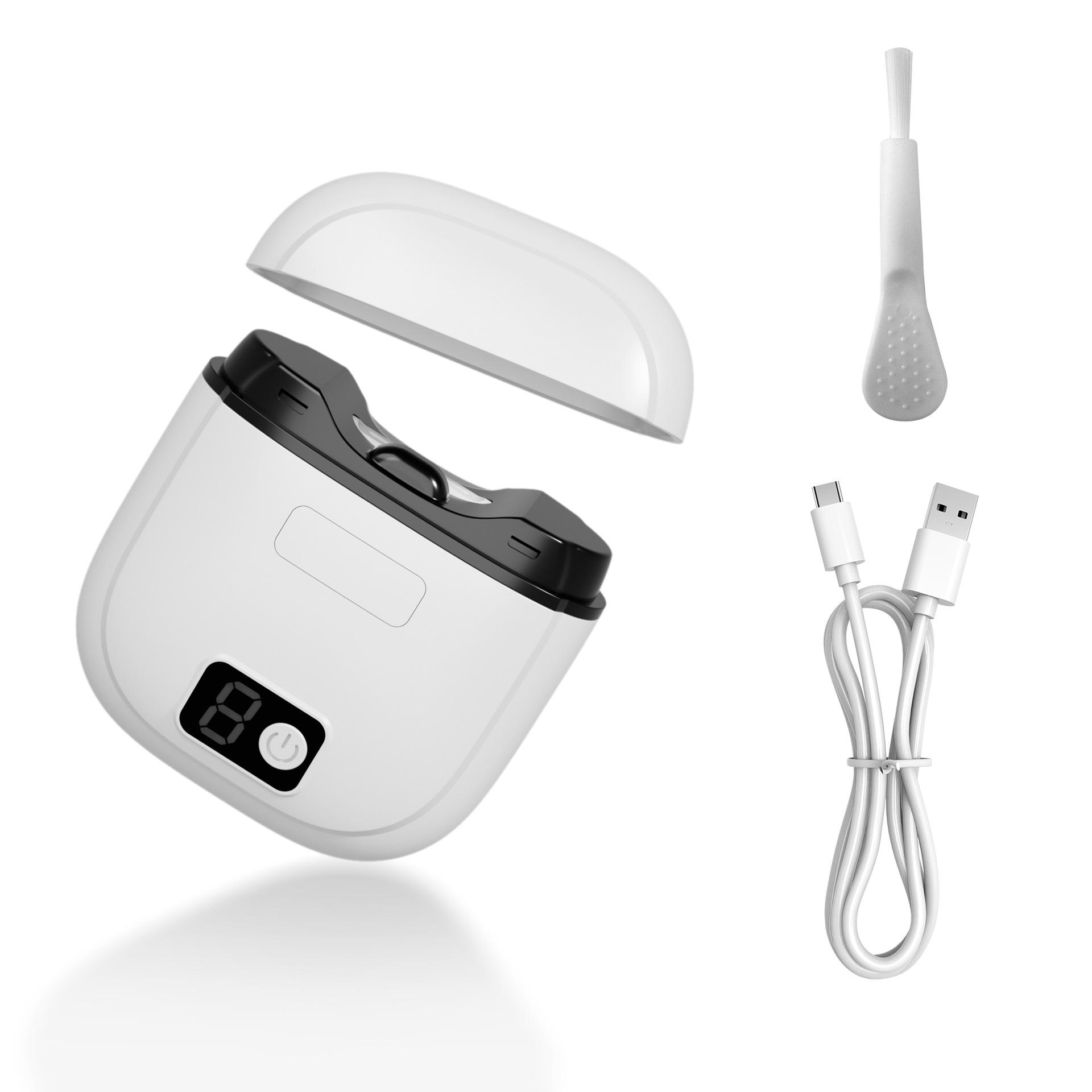 

Multi-functional Electric Nail Clippers & File: Safe for Children & Adults, Anti-Pinch Design English Packaging білий