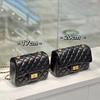 Leather Women's Bag 2022 Spring and Summer New Black Chain Bag Versatile Portable Shoulder Crossbody Sheepskin Small Square Bag