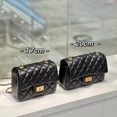 Leather Women's Bag 2022 Spring and Summer New Black Chain Bag Versatile Portable Shoulder Crossbody Sheepskin Small Square Bag