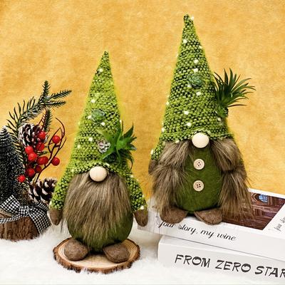 Weihnachtsdekoration Gestrickte Sukkulente Gesichtslose Puppe Ornament Kreative Grüne Pflanze Sukkulente Zwergpuppe Heimdekorationen
