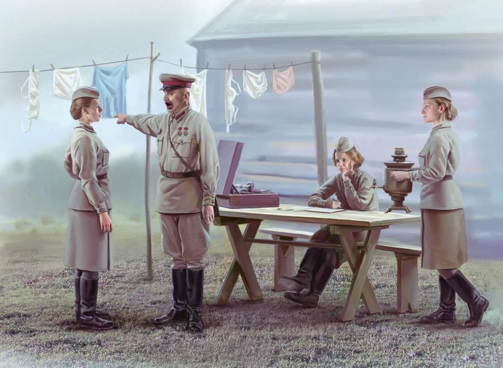 ICM Scale Soviet Female Soldier Resting Set Plastic Model Kit 35621 1/35 (1939-1942)