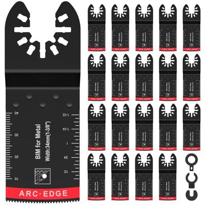 10Pack Oscillating Saw Blades Set Curved-Edge Bi-Metal 34mm Multitool Blades Universal Cutting Oscillating Blades For Wood Metal