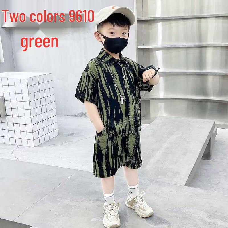 Boys' Hawaiian Floral Shirt & Shorts Set - Stylish Summer Beachwear for Kids