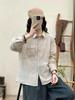 Women's Retro Double-Layer Cotton Gauze Long Sleeve Shirt for Early Spring