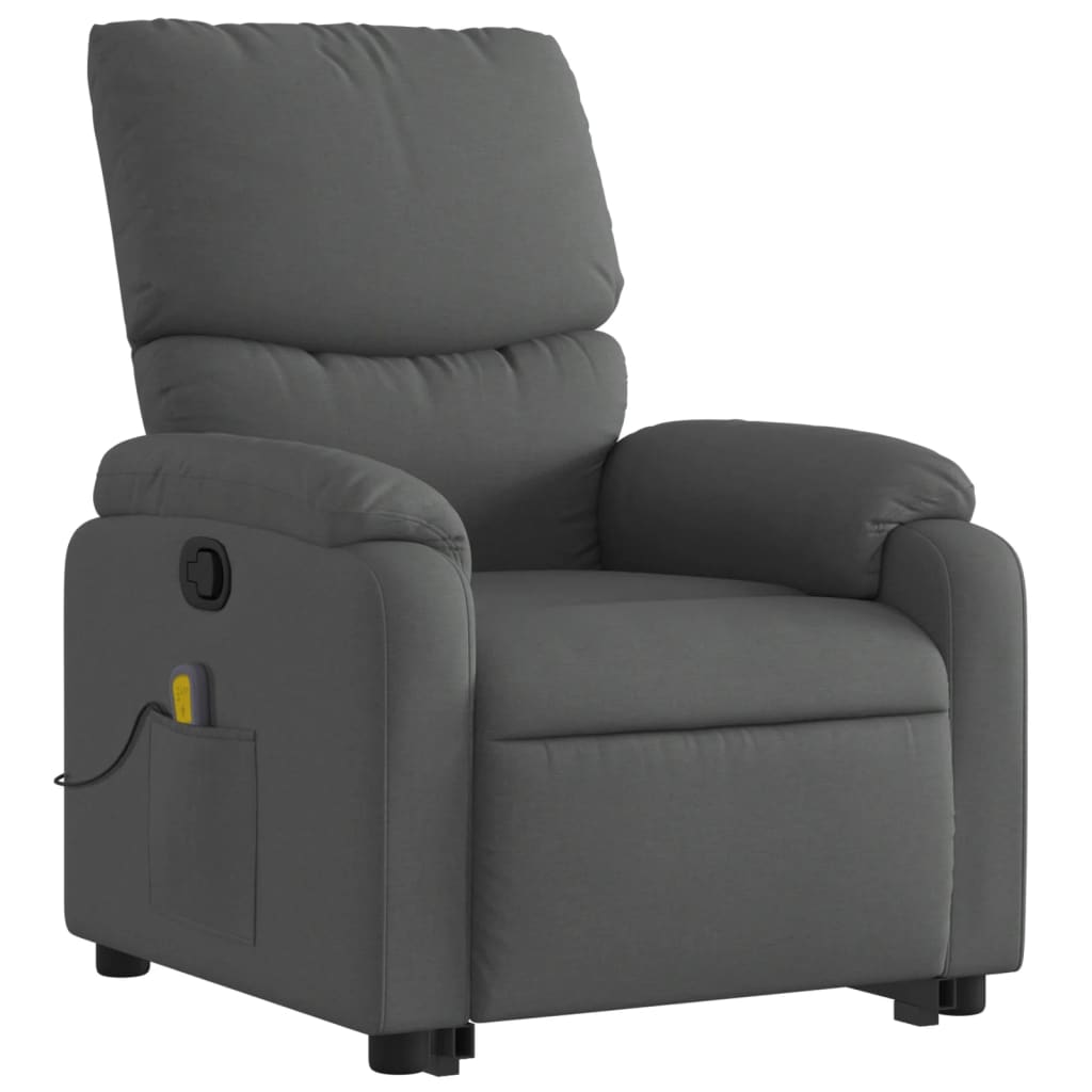 Vidaxl Lift and Massage Chair, Reclining, Dark Gray, Fabric