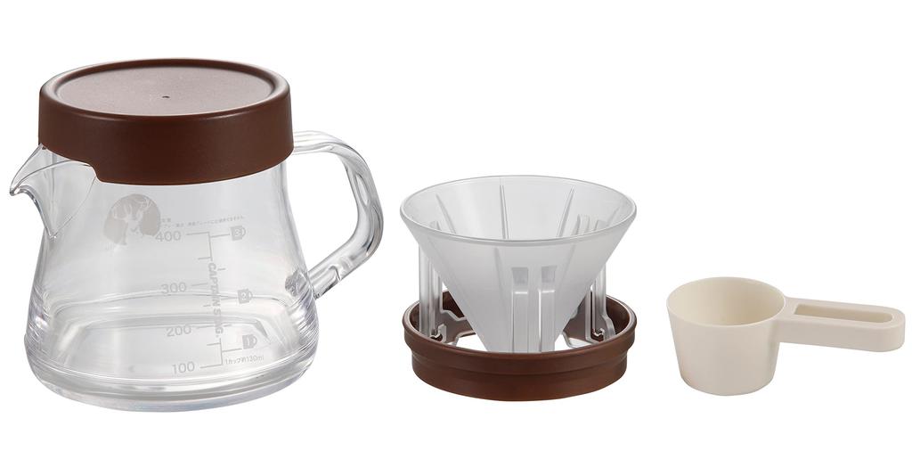 CAPTAIN STAG Coffee Dripper Set Coffee Server Pop-up Dripper Set Unbreakable 470ml Made In Japan Mesh Case Included UW-3550 Clear