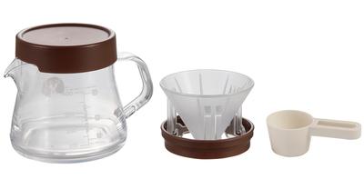 CAPTAIN STAG Zestaw do zaparzania kawy Dripper Serwer do kawy Zestaw drippera typu pop-up Nietłukący 470ml Wyprodukowano w Japonii Siatkowe etui w zestawie UW-3550 Przezroczysty
