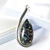 Natural Opal Pendant 32.2 ct Multicolor 925 Sterling Silver Pear Cut October Birthday Birthstone