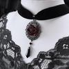 Gothic Dark Rose Choker Necklace for Halloween