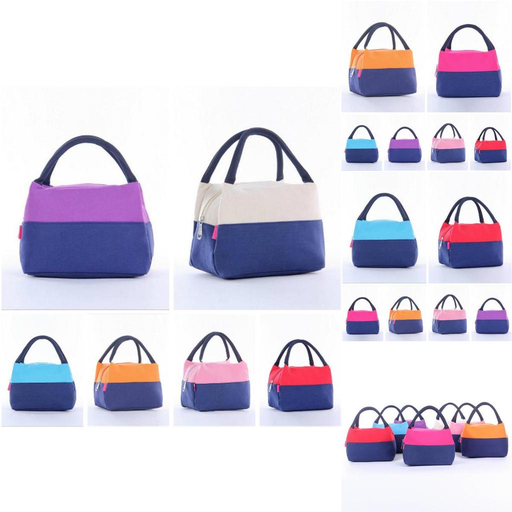 Spacious Lunch Bag Canvas Picnic Office Essential With Leakproof Thermal Handle