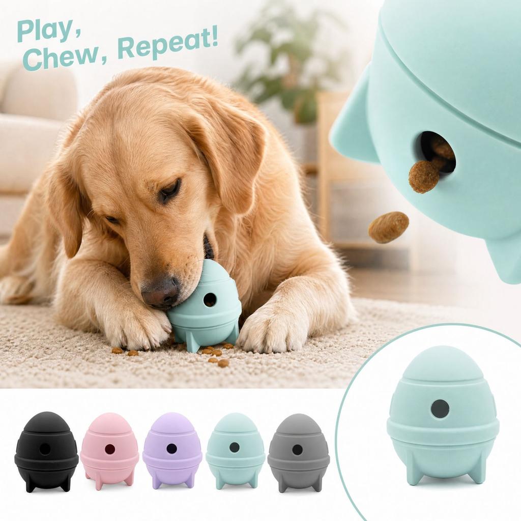 Dog Dispensing Ball Toy, Silicone Puzzle Ball for Boredom, Interactive Food Dispensing Toy for Small Medium and Large Dogs