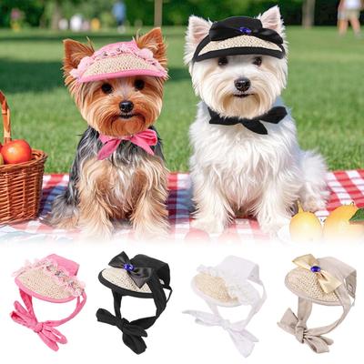 Spring Pet Sun Hat for Cats and Dogs Breathable Fisherman Cap with Ear Holes Sun Protection and Shade for Outdoor Activities