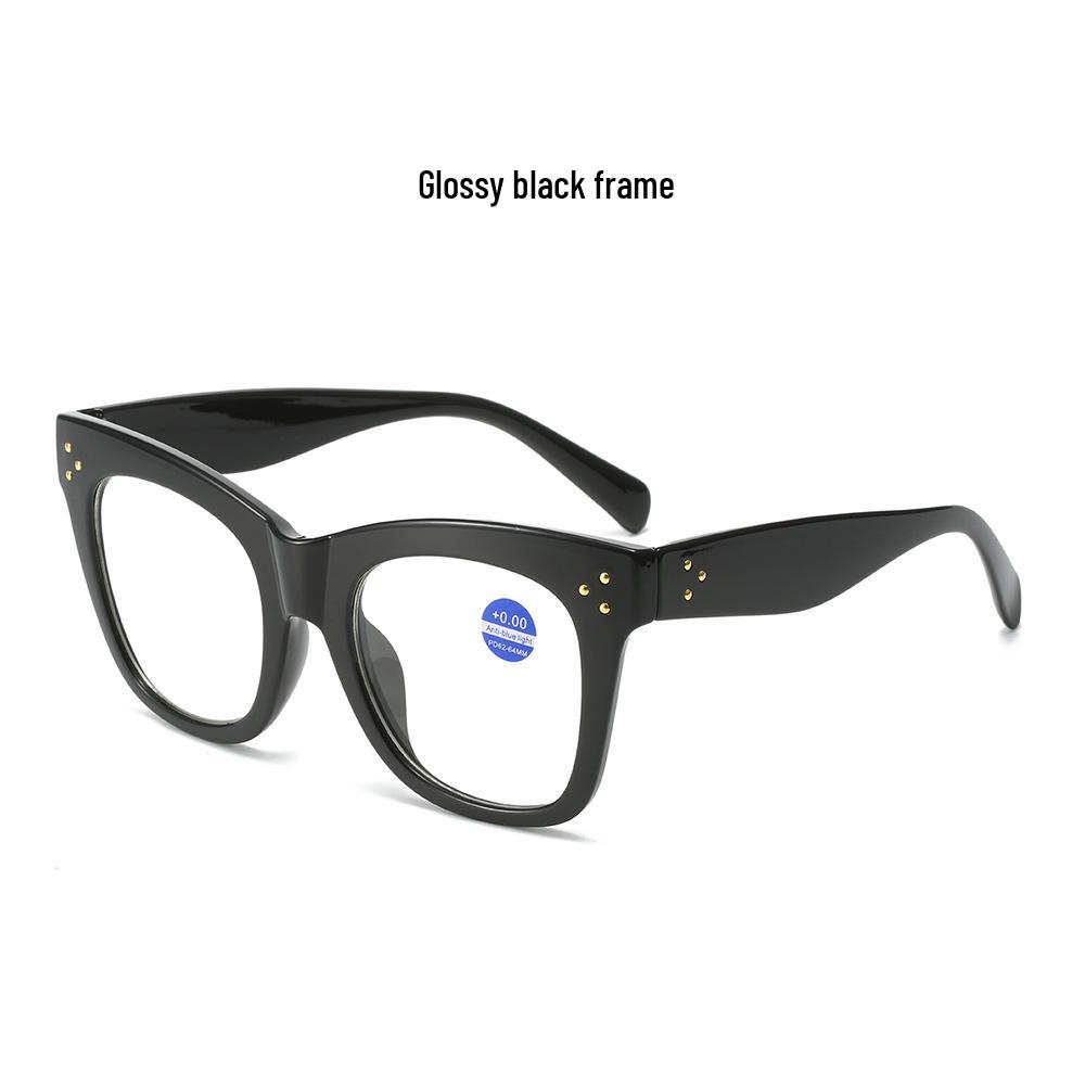 

Anti-Blue Light Large Frame Reading Glasses for Women - European & American Style for Middle-Aged & Elderly Plano