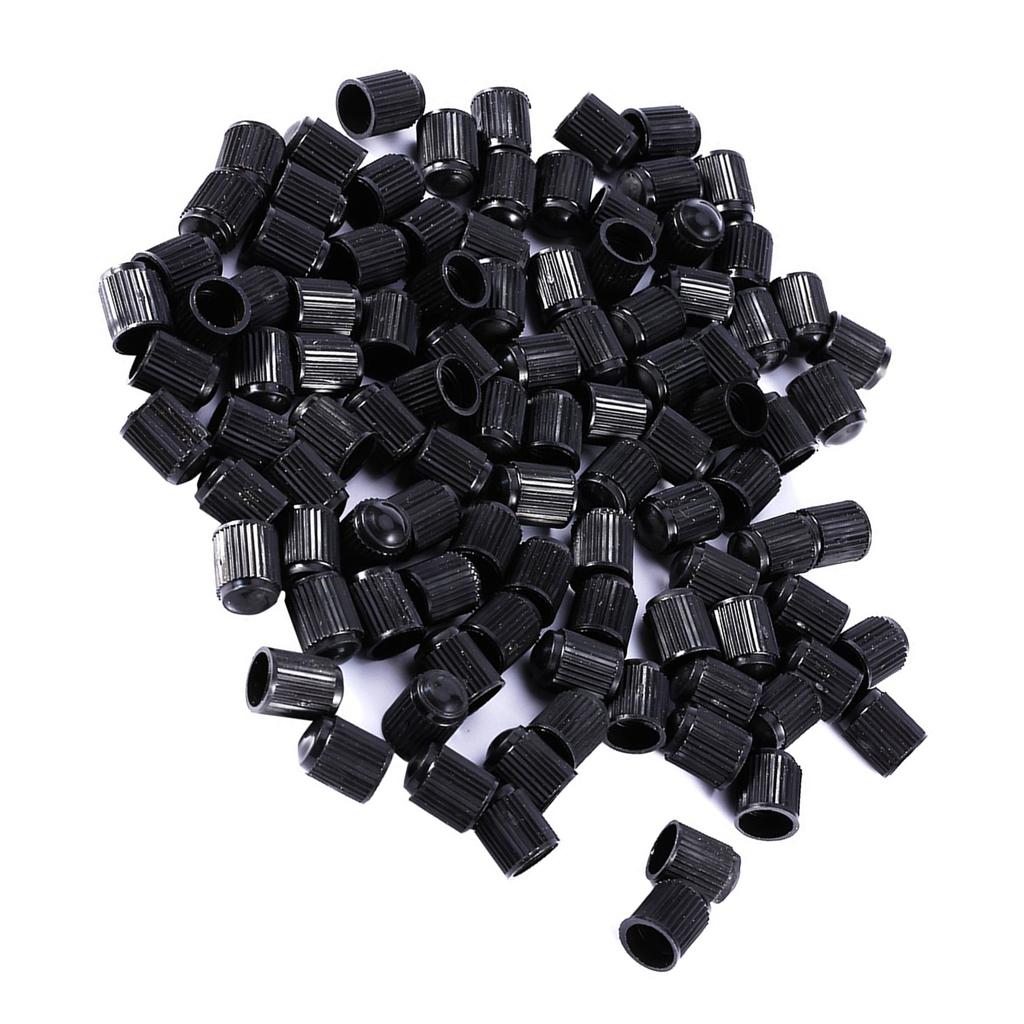 100 STÜCKE Schwarz Kunststoff Auto Auto Fahrrad Motorrad Lkw Rad Reifen Ventilkappen