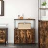 VidaXL Meuble de salle de bain avec étagères chêne fumé 76,5x35x95 cm, armoire de rangement de salle de bain, armoire de 861919