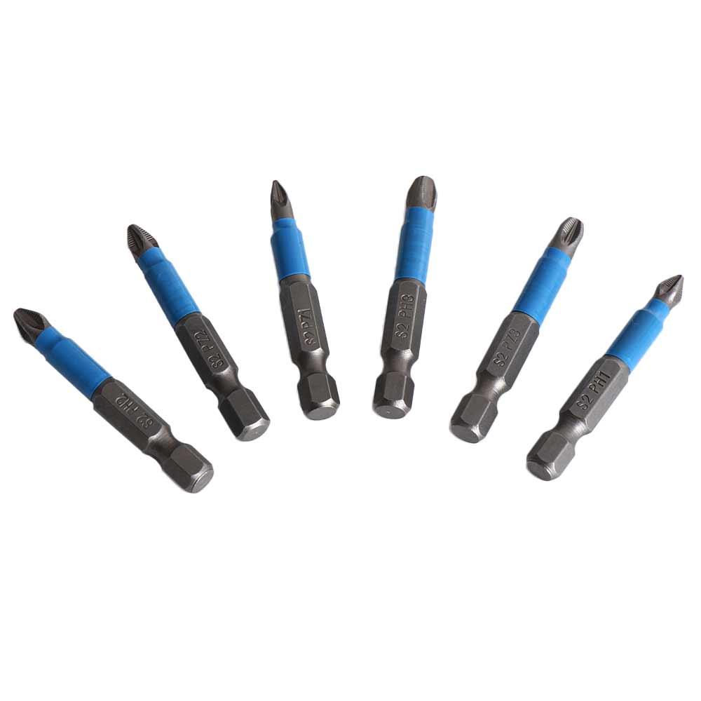 6pcs Anti Slip Cross Head Bit Magnetic Phillips Screwdriver Bits 50mm   Power Hand Tools