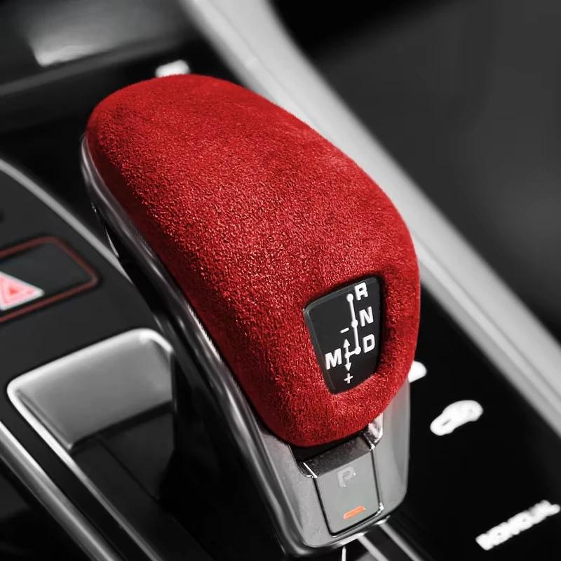 Housse en Daim pour Console Centrale Porsche Panamera 971 Cache Levier de Vitesse Autocollant de Garniture Accessoires de Modification d'Intérieur de Voiture