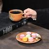 Ceramic Coffee Cup and Dish Set, Latte Latte, Afternoon Tea Cup, Vintage Coarse Ceramic Cup