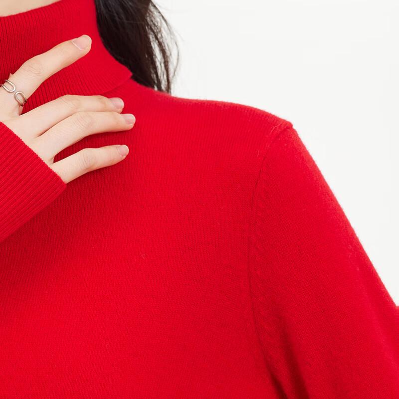 Hengyuanxiang Women's High-Neck Wool Sweater