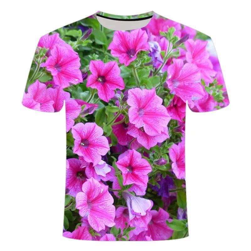 Summer hot sale, flower series 3D printed top comfortable and fashionable, creative personality short-sleeved shirt casual t-shirt