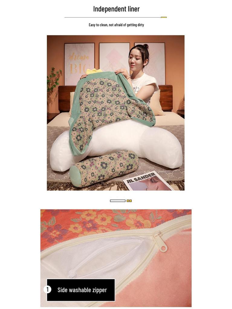 Three-Layer Gauze Lumbar Support Pillow for Chair, Sofa, and Bed 