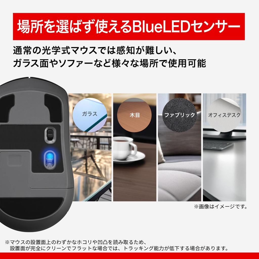 Buffalo Wireless Silent Horizontal 5 Bluetooth with White BSMBB705WH Mouse, Operation, High-Speed Scrolling, Scrolling, Tilt, Buttons, BlueLED,