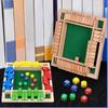 Deluxe firesidig 10 numre Shut The Box Brettspillsett Terningfestklubb Drikkespill for voksne Familier