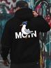 Hello, This Is a Loose-Fitting Large-Sized Hoodie for Men Featuring Trendy Street Style Prints, Pe
