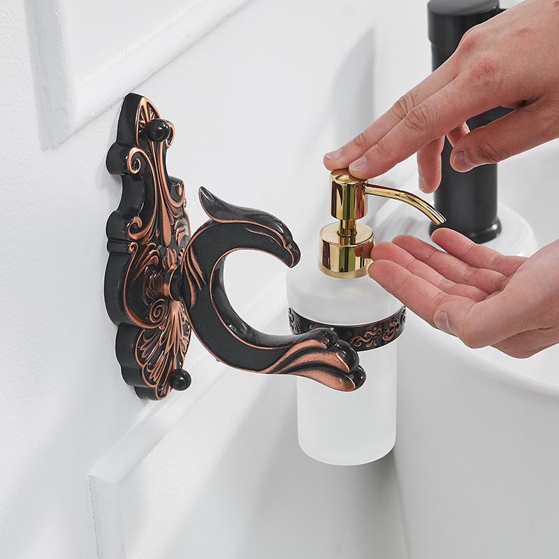 Bath Hardware Sets Black Brushed Bath Cup&Tumbler Holders Europe Toilet Brush Holder Towel Bar Paper Holders Cloth Hook WF-88800