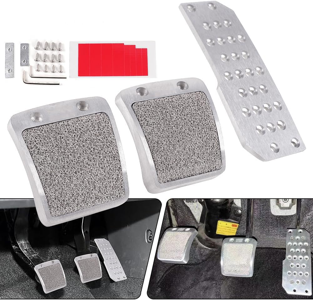 MUTEKI Pedal Brake Accelerator Pedal Car Pedal Aluminum Alloy Pedal 3 Universal Fit Covers, Pedal, Covers, Anti-Slip Non-Slip Pads, Pieces,