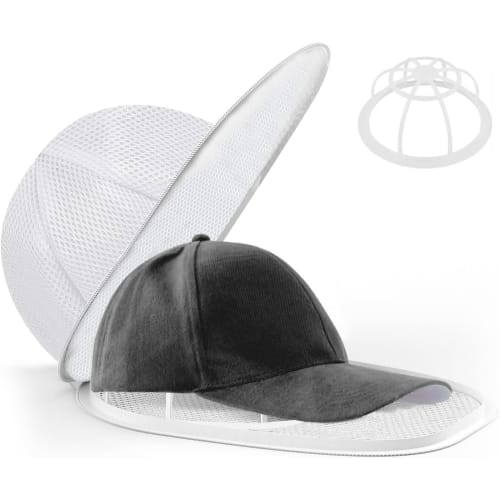 Hat Washing Net, Cap Washer, Cap Holder, Baseball Cap Shape Preservation, Machine Washable, Baseball Cap Cleaner, Includes Laundry Protector Bag