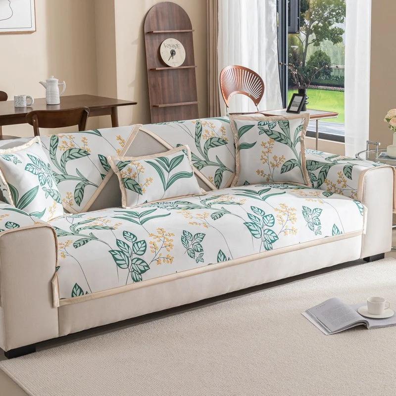 Summer Ice Silk Sofa Cover for Living Room Pet Dog Cool Feeling Sofa Towel Non-Slip Universal Couch Cushion Protector Covers