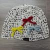 Cappello Berretto in Lavorazione a Maglia con Paillettes e Fiocco Coreano per Donna: Copricapo alla moda in rete di lana