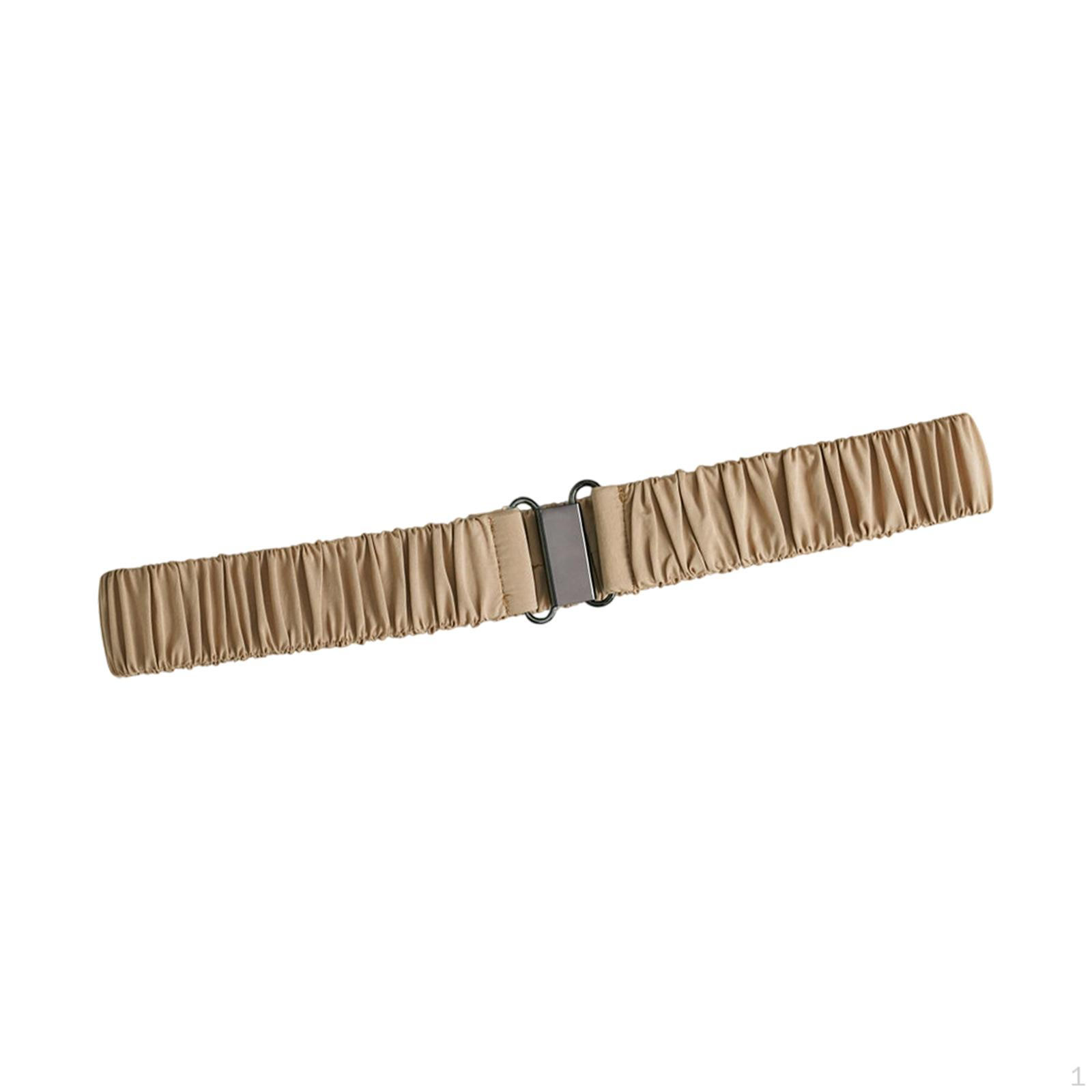 

Women Elastic Waist Belt Casual Pleated Fashion Simple Versatile Elegant Stretch Khaki