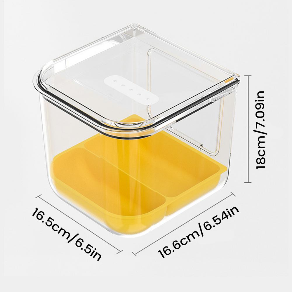 

Parrot Feeder Transparent Bird Bath Feeder Hangable Cage Bath Container For Conure Parrot Parakeet Cockatoo Canary Finch жовтий