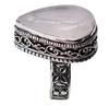 Rose Quartz Natural Gemstone Antique Silver Plated Ring US Size-7.75 A 779