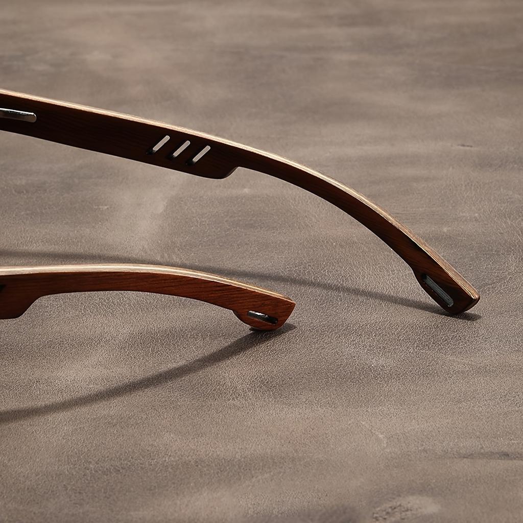 Multicolored Walnut Half-Frame Non-Prescription Glasses, Ultra-Lightweight, with a PC Frame And AC Lenses, Stylish Eyewear