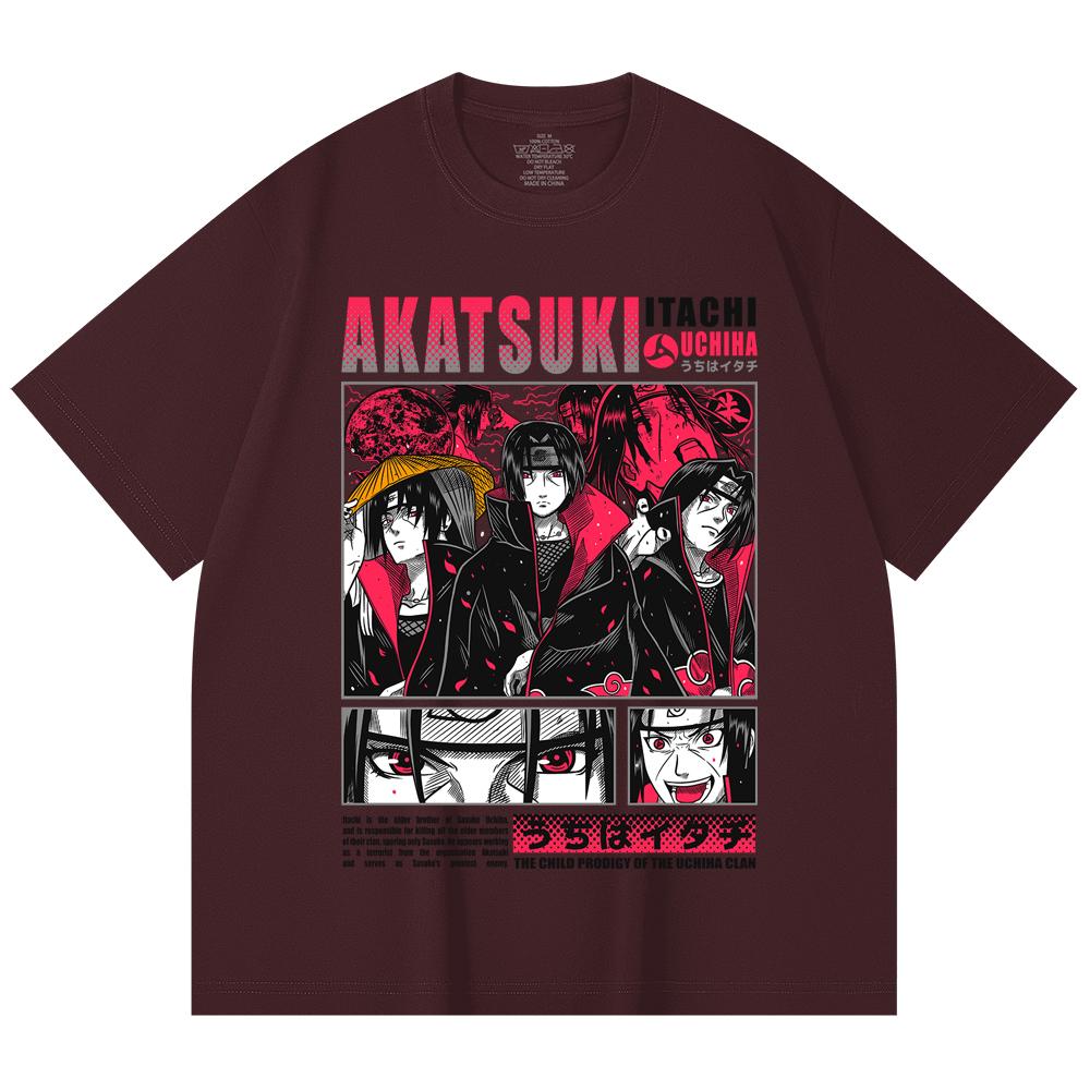 

230 Gsm 100% Cotton Naruto V8 Itachi Print Unisex Heavy Cotton T Shirt 2XL