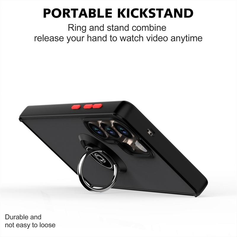 Armor Magnetic Ring Bracket Case For Samsung Galaxy S25 Ultra S25+ S 25 Matte Hard PC Back Cover Galaxy S25 Plus S25ultra Funda