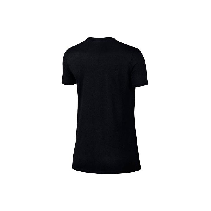 Nike Schnelltrocknendes Logo Rundhals-Pullover Kurzarm-T-Shirt Damen Tops Schwarz AQ3210-010