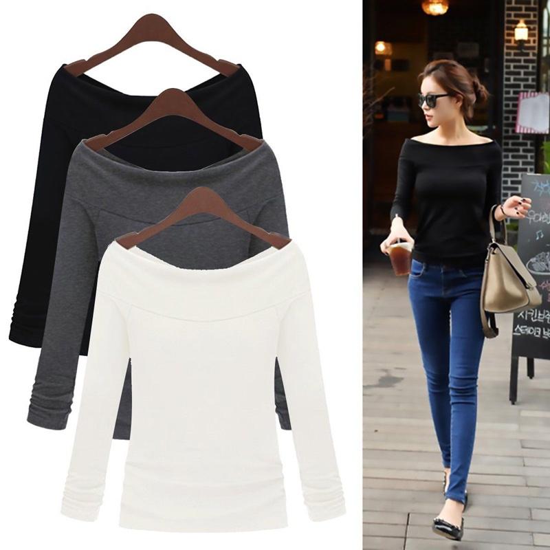 Fashion Women Ladies Casual Cotton Blend Pullover Long Sleeve Loose Tops Tee Blouse For Comfortable Everyday Wear