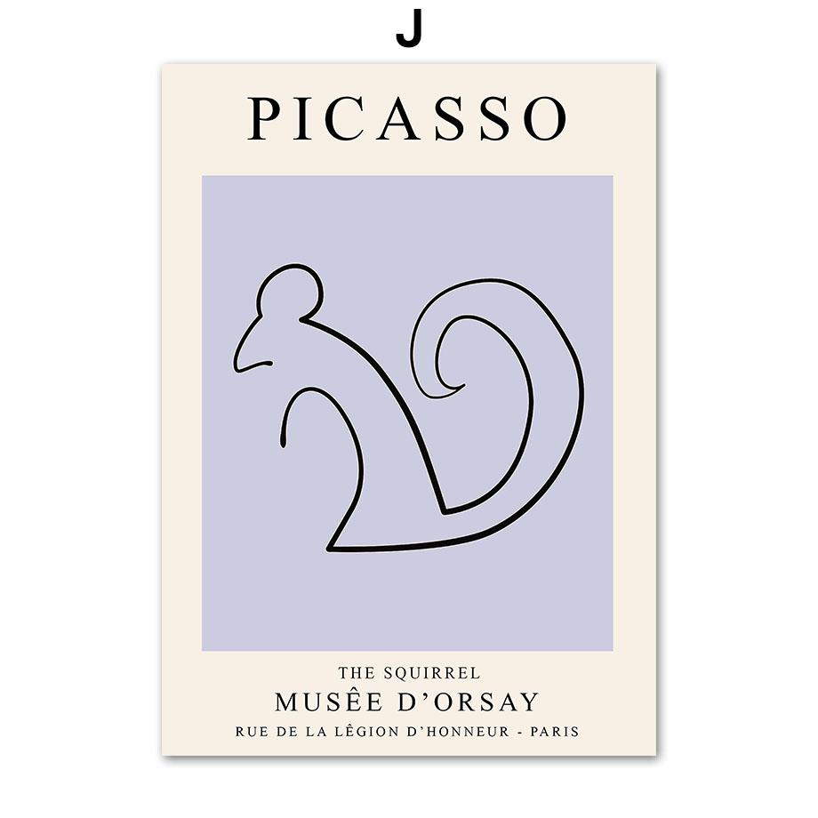 Abstract Picasso Elephant Mouse Bird Cat  And Prints Wall Art Canvas Painting Wall Pictures For Living Room DecorNordic Posters