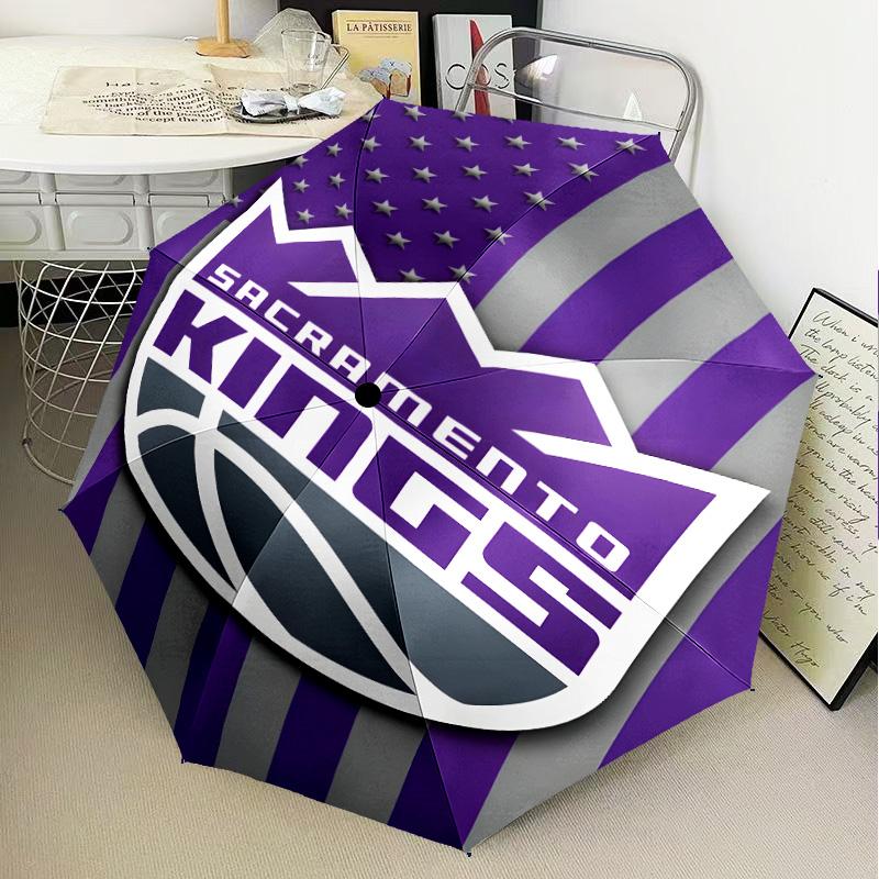 Kings Basketball Team Logo Umbrella Folding umbrella, automatic umbrella 8-Frame for Travel, camping Use Gift for Halloween Christmas