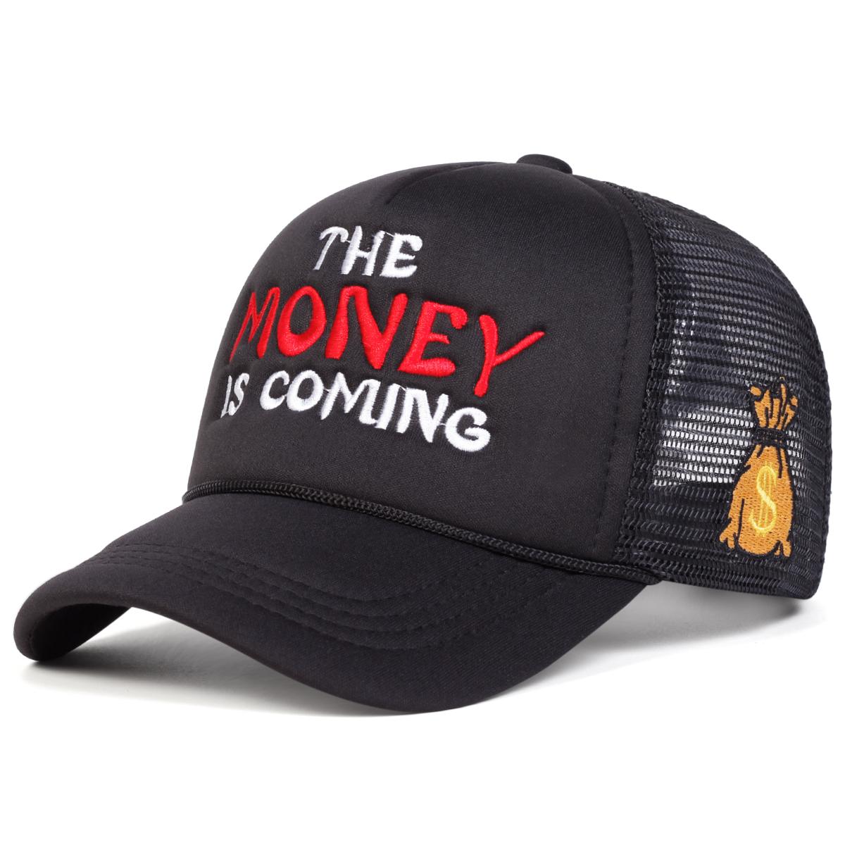 

Unisex THE MONEY Letter Embroidery Baseball Net Caps Hip Hop Cap Spring Summer Outdoor Adjustable Casual Hats Sunscreen Hat чёрный