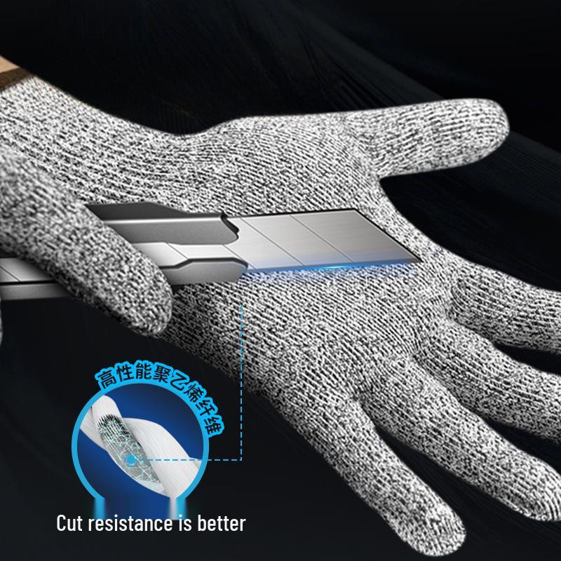 Level 9 Cut-Resistant Gloves: Cut, Puncture, Wear-Resistant; Breathable Non-Slip Protection for Work, Fish Cleaning, Beachcombing, and Kitchen Use.