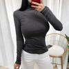 Women's Sheer High Neck Long Sleeve Korean T-shirt - Thin, Skin-friendly, Sexy Base Layer