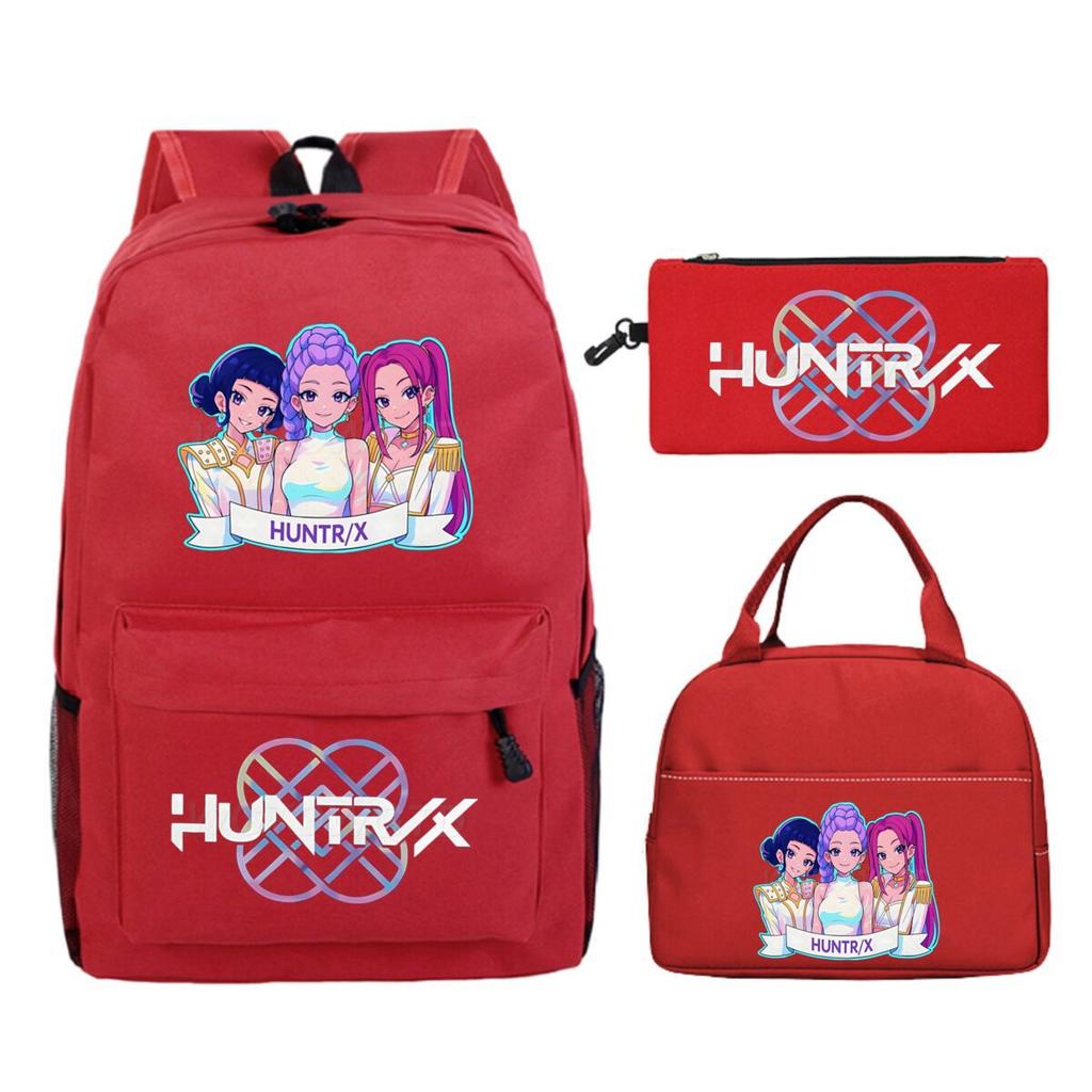 Animation Cartoon Printing Trend Student School Bag Lunch Bag Stationery Pencil Bag Combination Three-Piece Set