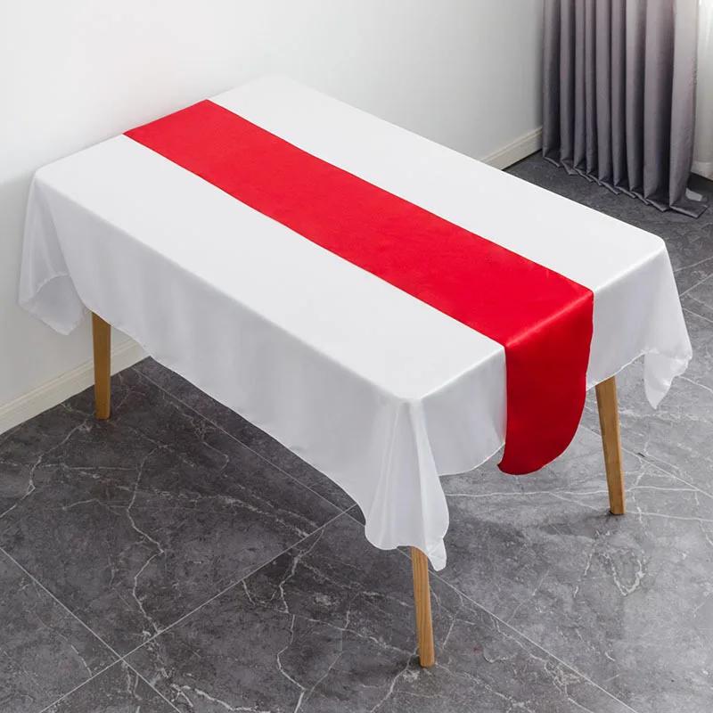 10Pcs Satin Table Runner 30cm X 275cm Wedding Party Supply Christmas Home Modern Coffee Dining Luxury Table Decoration