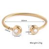 18K Gold Symmetrical Open Round Inlaid Diamond Bracelet Wristband, 10MM Cable Line.