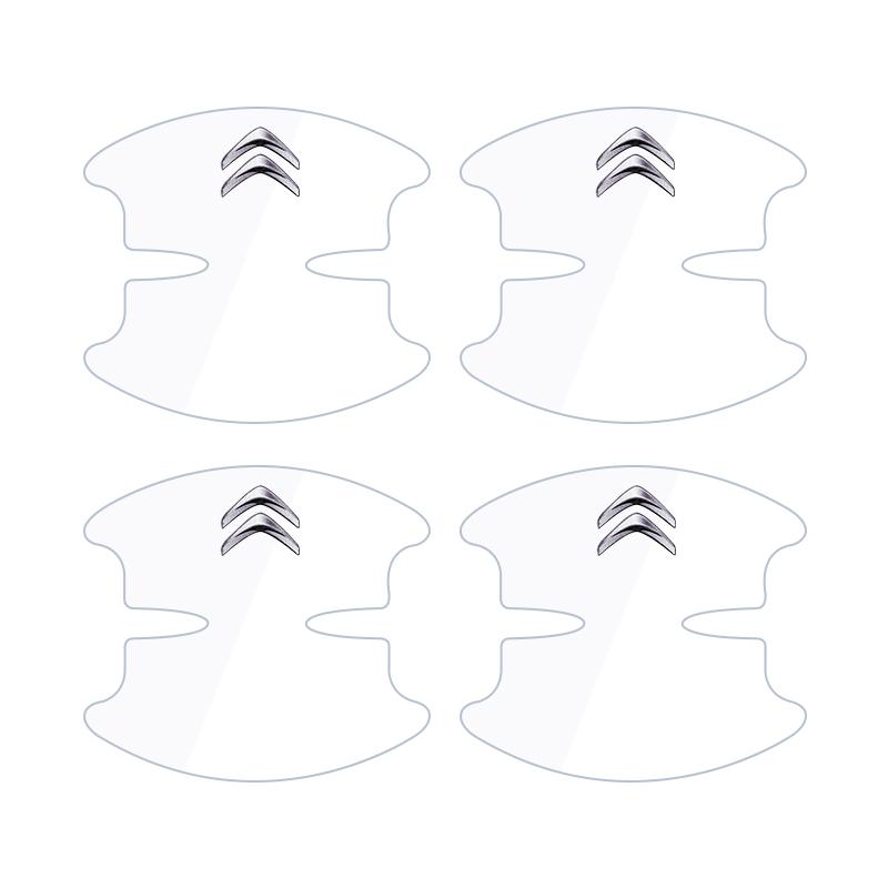 Transparent Car Door Handle Cup Protector Door Bowl Logo Sticker For Citroen C1 C2 C3 C4 C5 C6 C8 C4L DS3 DS4 DS5 DS5LS DS6 DS